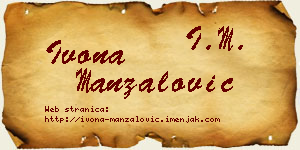 Ivona Manzalović vizit kartica